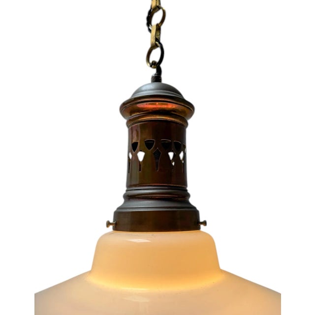 Large Arts & Crafts Pendant Light in the style of Peter Behrens, 1900s For Sale - Image 6 of 11