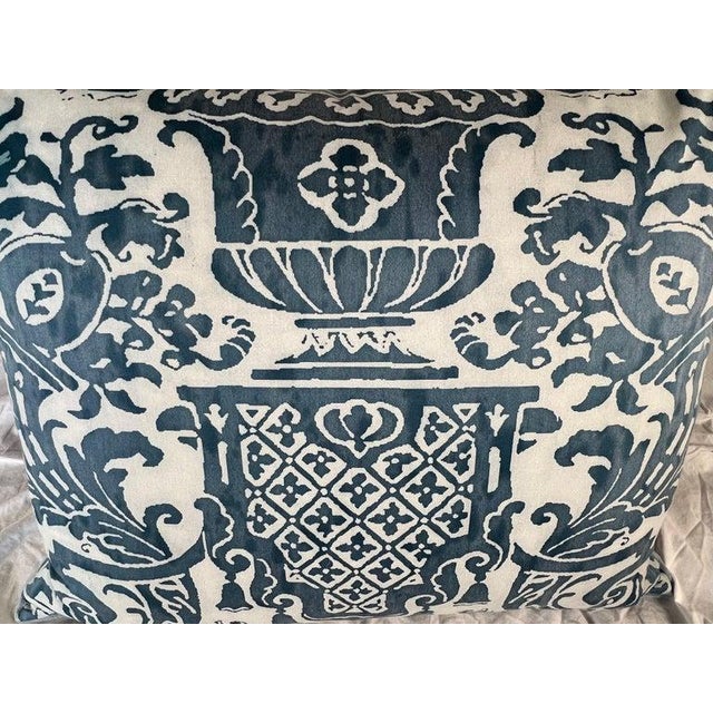 2020s Custom Fortuny Pillows in Carnavalet Pattern, Blue & White For Sale - Image 5 of 9