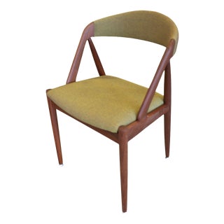 Model 31 Chairs in Teak and Wool Fabric by Kai Kristiansen for Schou Andersen, 1960s, Set of 4 For Sale