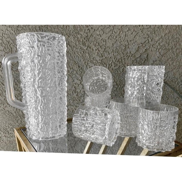 Circa 1980 “Snow Crystal” 7-Piece Acrylic Tumbler & Pitcher Beverage Set For Sale - Image 12 of 14
