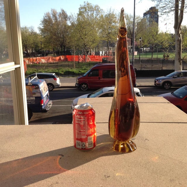 1950s Tall Sommerso Glass Caramel to Clear Penguin For Sale - Image 9 of 13