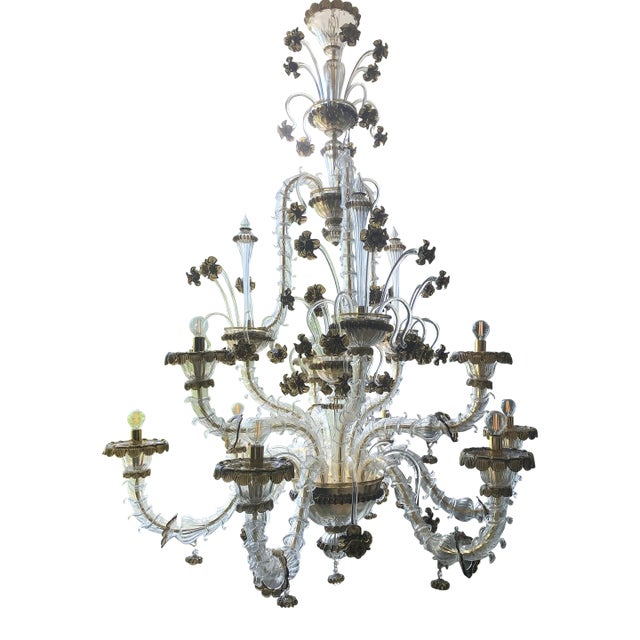 Contemporary Ca' Rezzonico Floral Murano Glass Chandelier For Sale