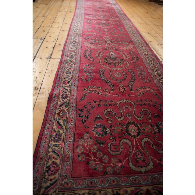 Vintage Meshed Rug Runner 3'4" X 16'1" For Sale In New York - Image 6 of 12