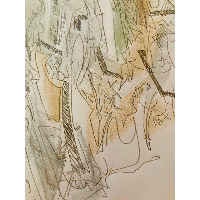 Abstract “Civilization” Drawing in Pencil and Rembrandt Pastels 9x12 Paper by Erik Sulander, Signed For Sale - Image 3 of 4