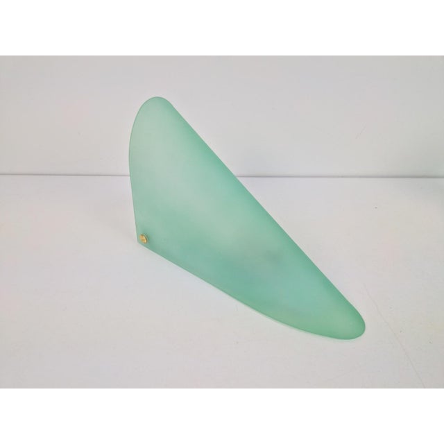 Vintage Triangular Conical Wall Sconces in Green Frosted Glass, 1990s, Set of 2 For Sale - Image 10 of 15