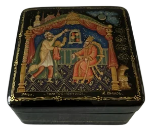 Vintage Hand Painted Lacquer Box