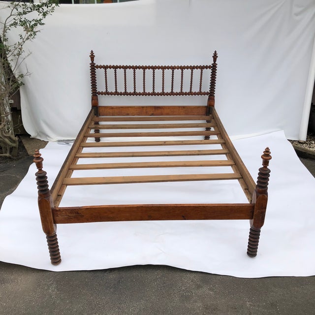 Early 20th Century Antique Spindle Bobbin Turned Wood Bedframe Chairish
