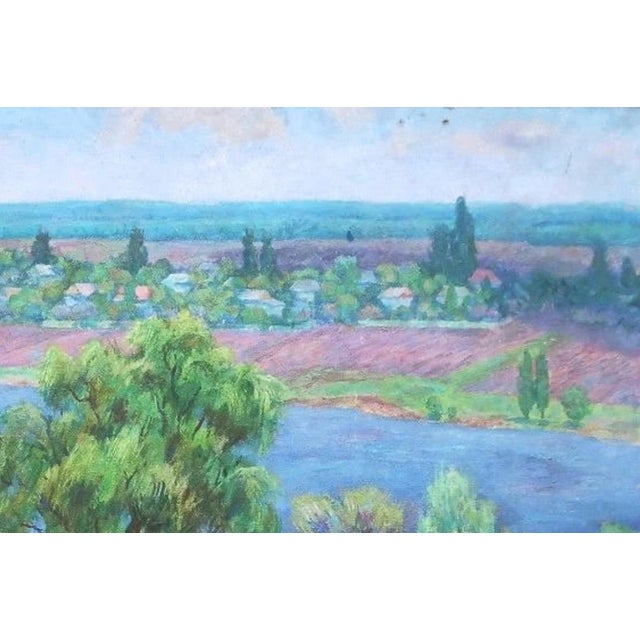 Realism Vintage Ukrainian Rural Landscape Painting, Impressionism Art 100-150 For Sale - Image 3 of 6