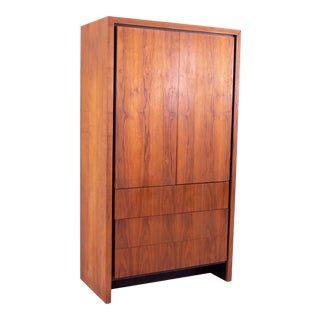 Dillingham Mid Century Walnut Armoire Gentlemans Chest For Sale