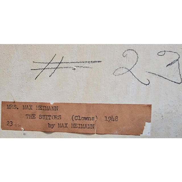 Painting by Max Hermann Clowns Circa. 1948 Large-Scale For Sale - Image 12 of 15