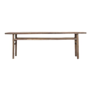Simple 102" Inch Long Elm Console Table For Sale