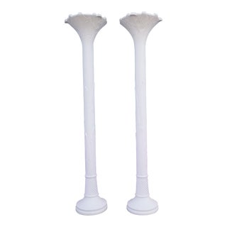 Serge Roche Style Torchieres Plaster Floor Lamps - a Pair For Sale
