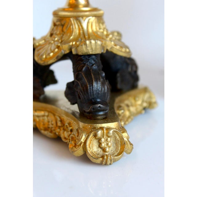 Metal Antique French Charles X Candelabres, 1835, Set of 2 For Sale - Image 7 of 12