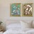 Textile Original Botanical Leaf Diptych — Teal & Olive Studies, Oil Sticks on Canvas, 12" X 16" Each, by Tatiana Duperault For Sale - Image 7 of 7