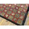 1920s Gray Red Geometric Folk Art Antique American Hooked Rug 6'8" X 7'5" Hand Knotted Wool Carpet For Sale - Image 12 of 15