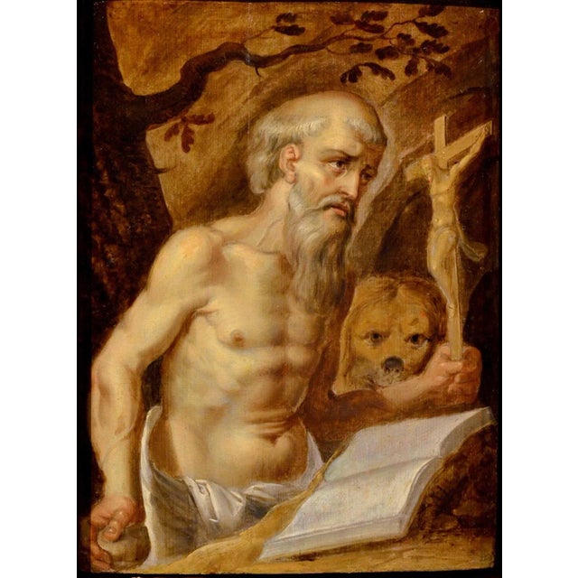 Follower of Prospero Fontana, Saint Jerome, 1590, Oil on Board For Sale - Image 15 of 15