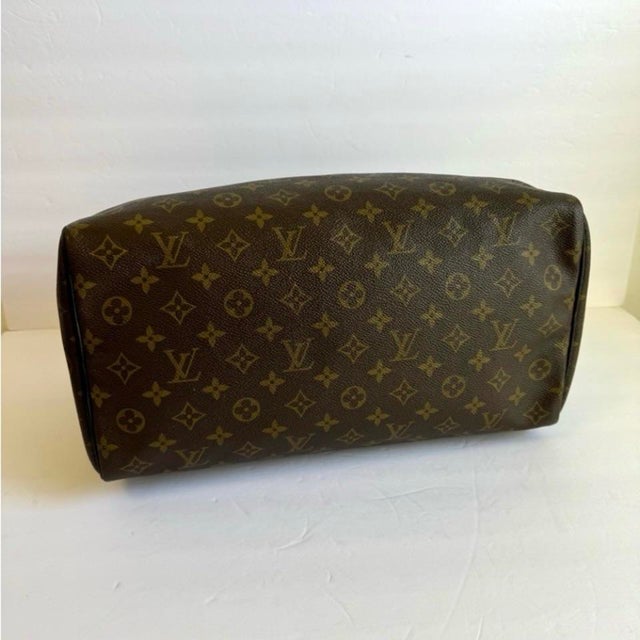 Brown Louis Vuitton Speedy 35 Bag LV Monogram Canvas Top Handle Vintage 80s Dr Bag Satchel For Sale - Image 8 of 12