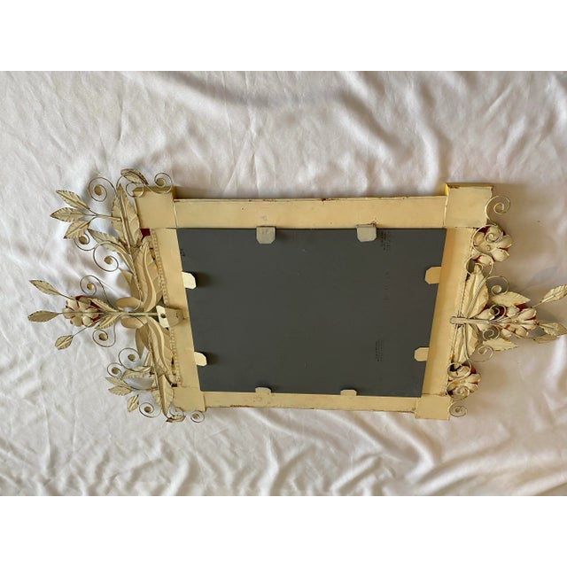 Vintage Tole Painted Metal Floral and Birds Mirror 1960’s For Sale - Image 12 of 12