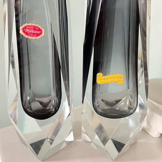Mid-Century Modern Vintage Murano glass Vases // midcentury art glass // Seguso // midcentury modern // Collectible glassware For Sale - Image 3 of 10