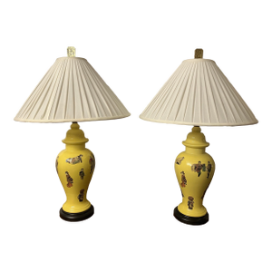1950s Pair of Chinoisere Style Lamps