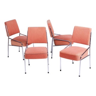 Bauhaus Chairs in Tubular Chrome-Plated Steel, Czech, 1940s, Set of 4 For Sale