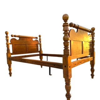 19th Century Solid Maple Rope Bed For Sale