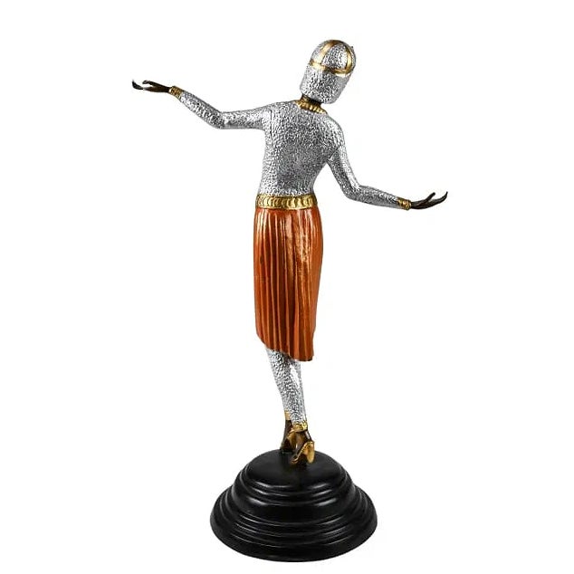 1930s Art Deco Style Bronze Dancer Sculpture For Sale - Image 4 of 5
