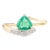 Green Emerald & Diamond Wedding Ring Size 5.5 For Sale