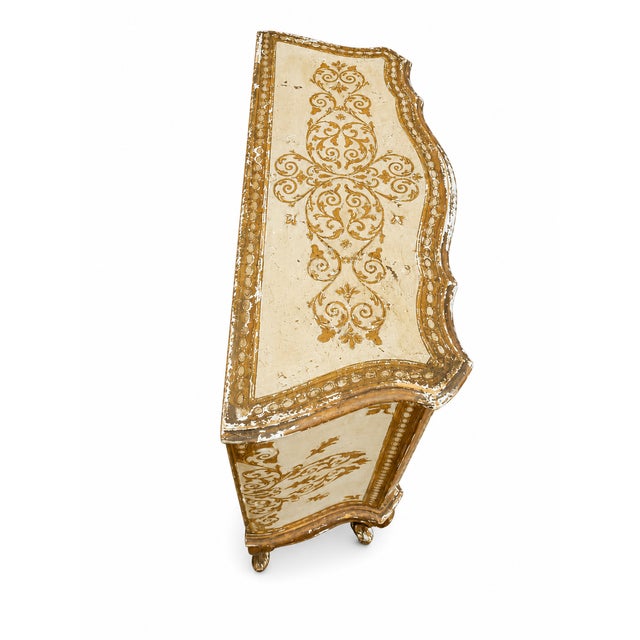 Renaissance Italian Giltwood Three-Drawer Crossbow Chest of Drawers, 1960s For Sale - Image 9 of 10