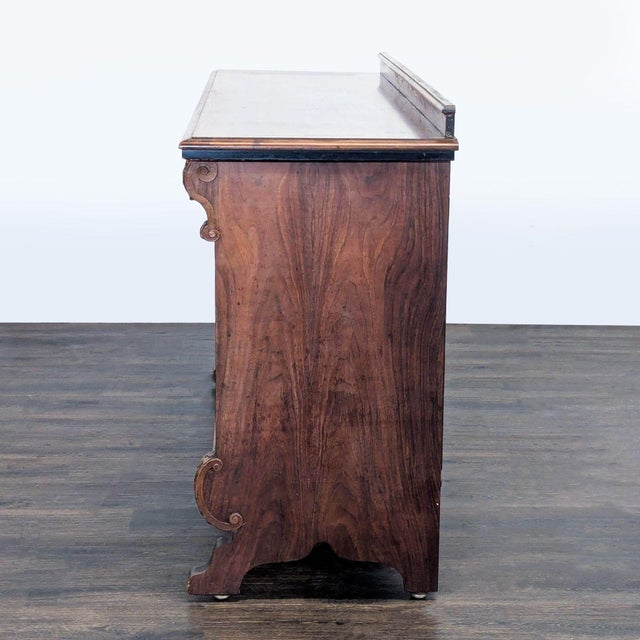 Vintage Wooden Sideboard With Decorative Accents For Sale - Image 4 of 10