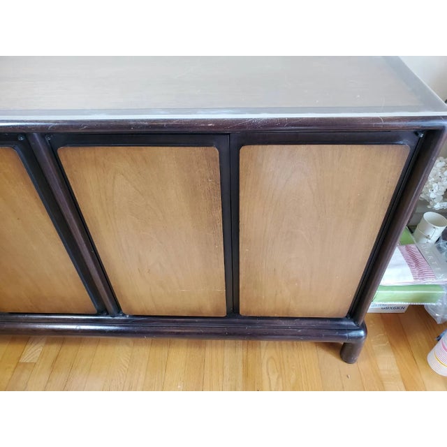 Vintage Mount Airy Mid-Century Modern Credenza Two-Tone Walnut Finish For Sale - Image 11 of 13