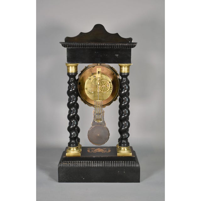 French Napoleon III Portico Barley Twist Clock For Sale - Image 9 of 17