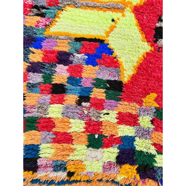 Moroccan Colored Yellow Traditional Berber Moroccan Cotton Rug For Sale - Image 3 of 9