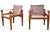 Suede and Teak Open Frame Safari Chairs with Sling Arms, 2000s, Set of 2 For Sale - Image 10 of 14