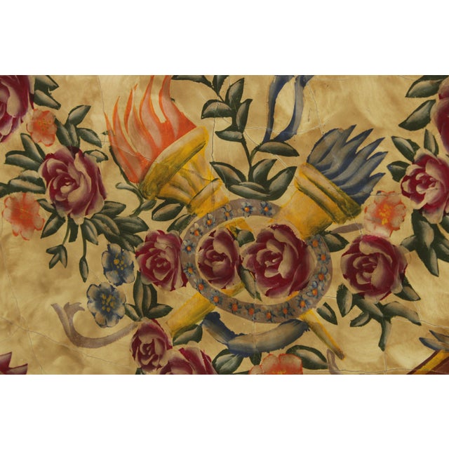 Maitland Smith Painted Tapestry Design Wall Panel For Sale In Philadelphia - Image 6 of 14