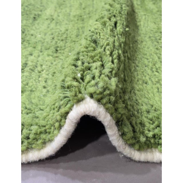 Textile Green Moroccan Rug - 9.6 X 6.7 Ft For Sale - Image 7 of 8