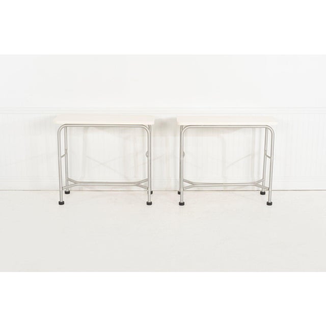 Metal Warren McArthur Pair of Console Tables 1933 For Sale - Image 7 of 15