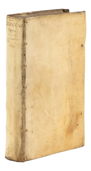 Late 16th Century Vellum Folio Book, L. Annaeus Seneca a M. Antonio Mureto Correctus Et Notis Illustratus & Animadversiones in L. Annaei Senecae Opera
