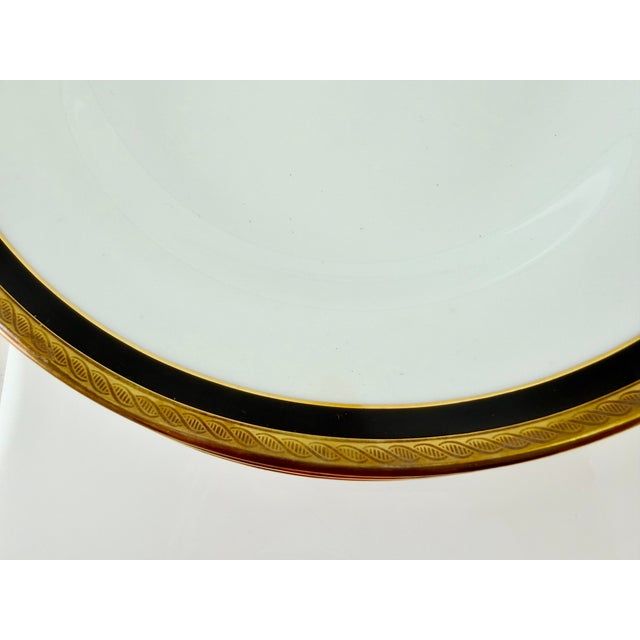 Hollywood Regency 1980s Richard Ginori Black Palermo Rimmed Soup Bowls Italy - Set of 6 For Sale - Image 3 of 4