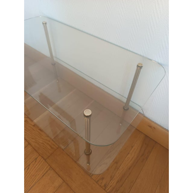 Gold Vintage Coffee Table in Brass and Glass, 1960 For Sale - Image 8 of 11