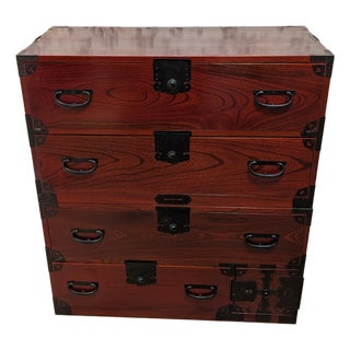 Authentic Meiji Era Nihonmatsu Tansu Chest (Zelkova Wood) With Keys & Papers For Sale