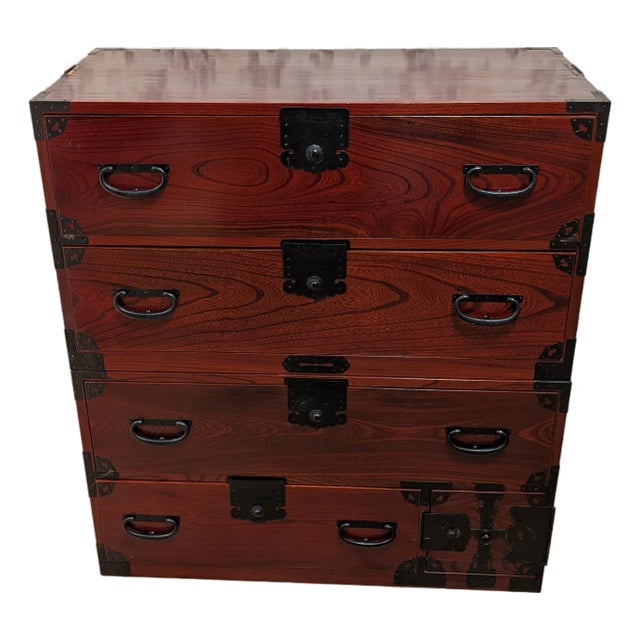 Authentic Meiji Era Nihonmatsu Tansu Chest (Zelkova Wood) With Keys & Papers For Sale