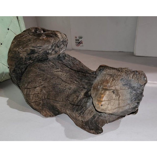 This folky hand carved squirrel has fragments of paint but has a wonderful worn & aged patina.This hand carved guy was...