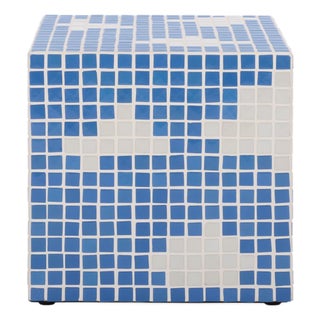 Hikari Cube Cloud Tile Accent Table in Light Blue / White For Sale