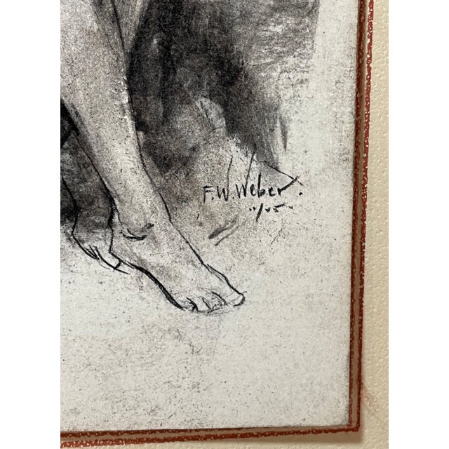 Sculpture Materials Vintage Frederick William Weber Mixed Media Nude Still Realism Sketch Drawing For Sale - Image 7 of 11