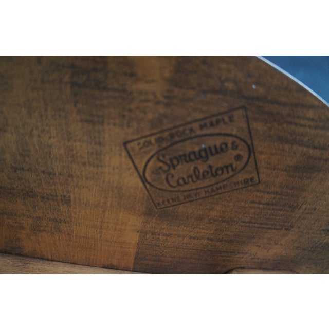 Mid 20th Century Sprague Carleton Colonial Solid Rock Maple Round Two Tier Side Accent Table For Sale - Image 9 of 10