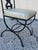 Black Vintage Hollywood Regency Curule Chair Wrought Iron Round Dining Set - 5 Pc Set For Sale - Image 8 of 12