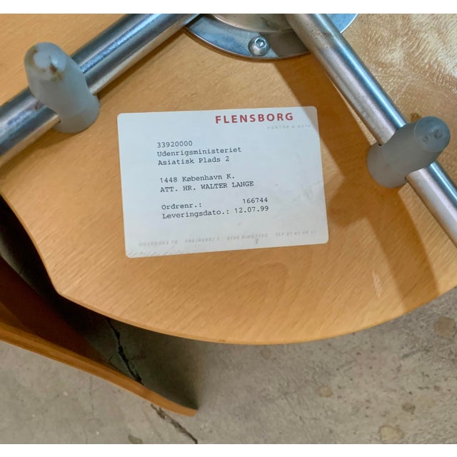 Chrome 1990s Set on Five Chairs Made of Plywood and Steel. Haugensen Design for Bent Krogh For Sale - Image 8 of 17