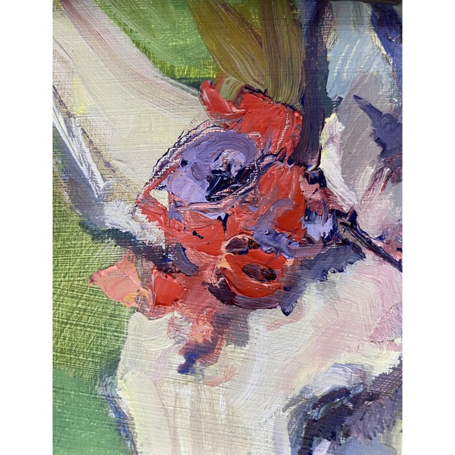 "Out on the Town" ~ Lorie Batson, Original Oil Painting, the Sweet Nature of This Girl Is Captured as She Greeted People in the Town Square. For Sale - Image 6 of 7