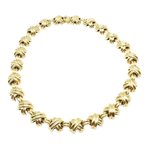 Vintage Tiffany & Co. 18k Yellow Gold Large X Classic Signature Necklace